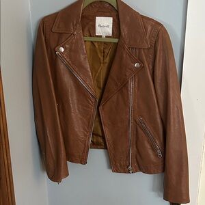 Madewell Tan Leather Moto Jacket